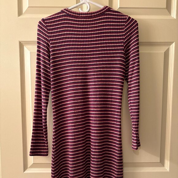 American Eagle Maroon Striped Sweater Dress - Picture 4 of 6